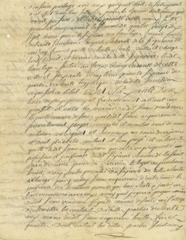 Contrat de vente entre le Sieur Mathieu René Allix et Jean Desroches, d'une partie de la maison sise 45-47 rue Cazault (14 aout 1781).