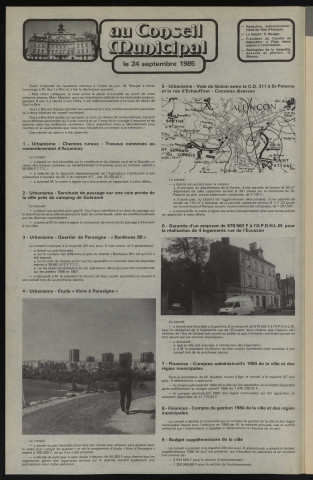 Alençon Notre Cité, journal d'information municipale et districale n°83 (novembre 1985).