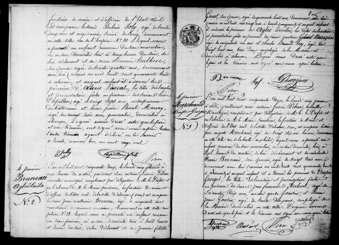 Registre des actes de naissance et adoption (1852).