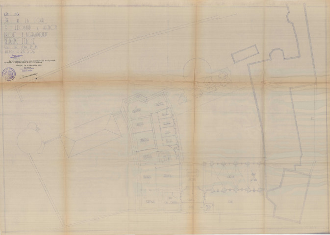 Agrandissement du Carmel, projet, deuxième étage (ech : 1/100, Marcel Mezen) (28 mars 1938), dessin n°6.