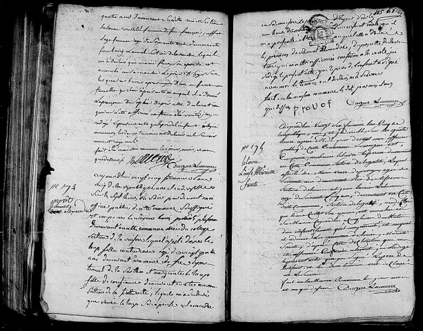 Acte de naissance de GATECLOU Sophie (13 décembre 1796),acte de naissance de PROVOT Clément Alexandre (14 décembre 1796),acte de naissance de LELEIVRE Louise Mariette Sainte (16 décembre 1796).