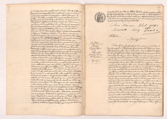 Acte de mariage de BLIVET Georges Joseph Louis et MANCEAU Célina Augustine (03 Mai 1907), ROSEL Eugène Louis et BLANCHET Joséphine Louise veuve TROCHERIE (04 Mai 1907).