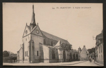 Alençon (Orne), L'église St-Léonard, carte postale ancienne noir et blanc n°10, Arecole, marque dép, Versaille, Nantes, sd, (14x9), acquisition 2021, AMA.
