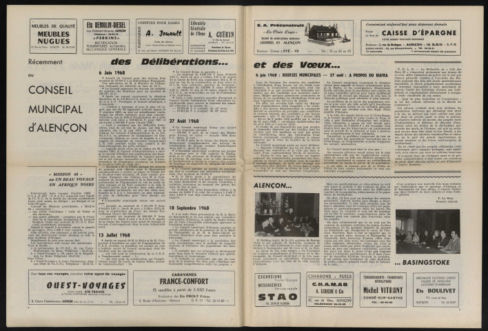 Cité des Ducs, bulletin municipal officiel de la Ville d'Alençon et des communes périphériques n°14 (octobre-novembre 1968).