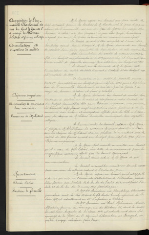 Acquisition de l'immeuble Charbonnel rue du Gué de Gesnes à usage de Bureau d'Octroi et frais y relatifs, annulation et ouverture de crédits . Dépenses imprévues, autorisation de paiement d'un mémoire, couronne de Mr LETARD conseiller municipal . Recrutement armée active, soutiens de famille
