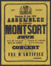 Assemblée du Faubourg de Montsort (dimanche 31 août 1879) : affiche Imprimerie E. de Broise (84cm x 61.5cm).