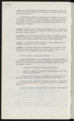 Voirie, boulevards extérieurs, avant-projet.