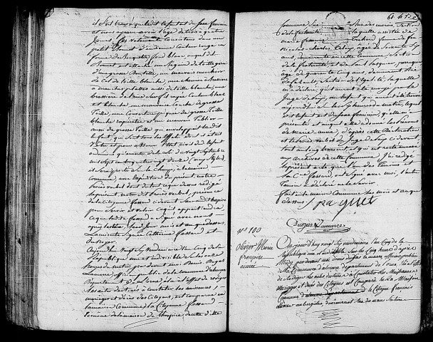 Acte de naissance de Marie Anne enfant trouvé (17 octobre 1796),acte de naissance de OLIVIER Marie Françoise Aimée (17 octobre 1796).