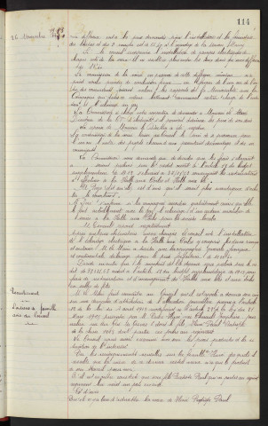 Halle aux toiles, projet d'éclairage électrique rapport. Recrutement, Soutiens de famille avis du conseil