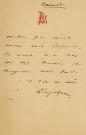 Lettre autographe signée de l'écrivain Gustave Lafargue à l'acteur Adolphe Delaferrière (sd).
