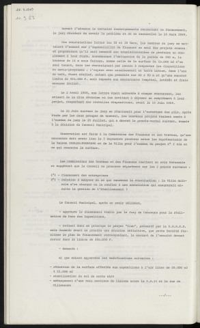 Parc des expositions, avis du jury, décision du conseil.