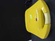Gaufrier Moulinex Waffle time type 6050 série 1, jaune, Alençon Moulinex, (métal, plastique) (33x28.5x15), don de l'association Moulinex Jean Mantelet.