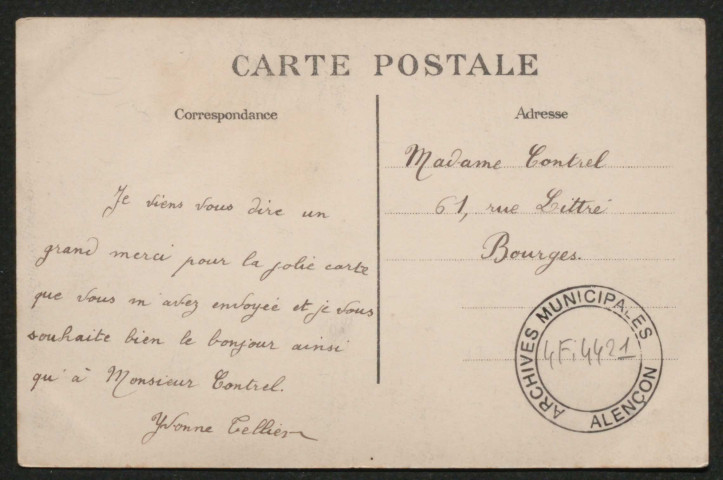 Ecole dentellière de Point d'Alençon, carte postale ancienne noir et blanc n°35, A.M.F éditeur, [date cliché : ], (date d'utilisation : sd), (14x9), AMA.