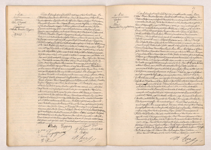 Acte de mariage de GARNIER Léon Auguste et LEGAGNEUX Albertine Ernestine Eugénie (7 mai 1909), Transcription d'un jugement de divorce de GALAIS ET HERCÉ (10 mai 1909).