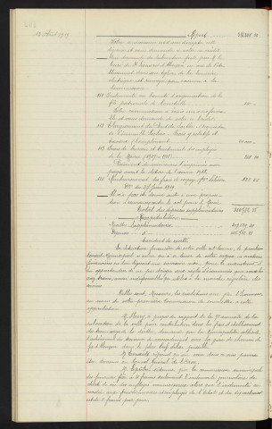 Comptabilité de la ville, budget supplémentaire de 1919, rapport