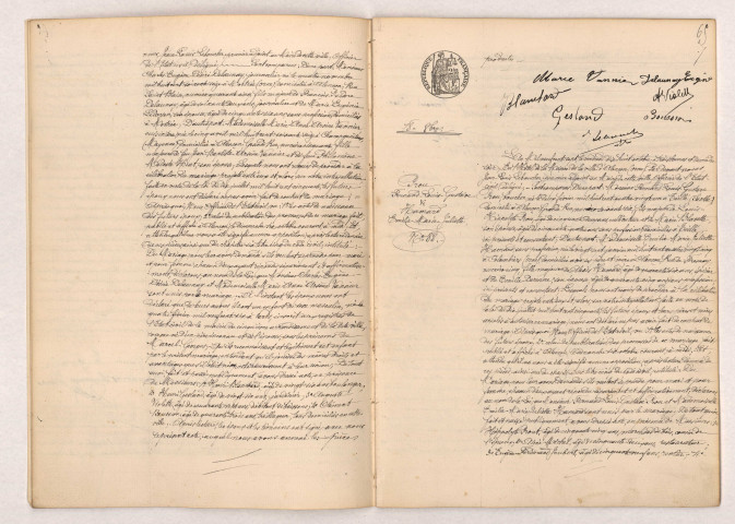 Acte de mariage de DELAUNAY Charles Eugène Désirée et VANNIER Marie Anne Arsène (18 Octobre 1907), PROU Fernand Louis Gustave et HAMARD Emilie Marie Juliette (18 Octobre 1907).
