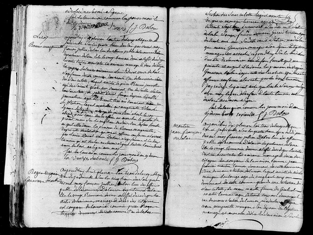 Acte de naissance de DESNOS Joseph Marin (24 janvier 1795),acte de naissance de LEROY Bonne Marguerite (24 janvier 1795),acte de naissance de ROGER Virginie Geneviève Barbe (27 janvier 1795),acte de naissance de MARTIN Jean François Nicolas (27 janvier 1795).