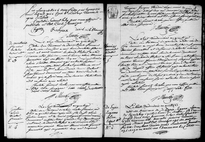 Registre des actes de naissance et adoption (26 septembre 1805-27 décembre 1806).