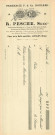 Papier mandat type à en-tête de la pharmacie Pesche (1902-1910).