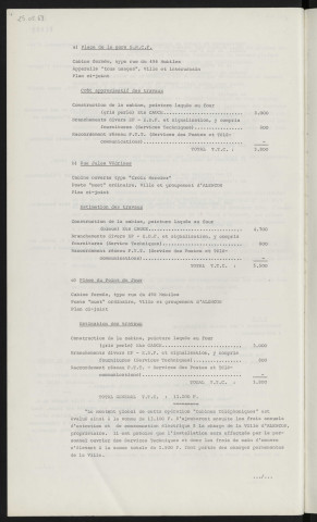 P.T.T., installation d'une cabine téléphonique à prépaiement, place de la Gare, rue Jules Védrines, place du Point du Jour.