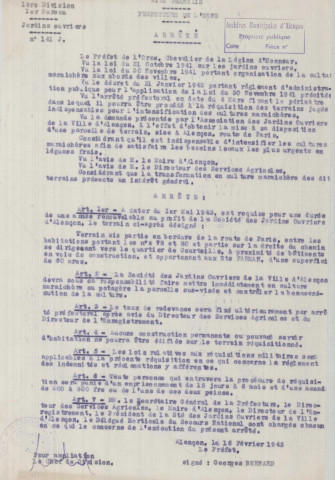 Aménagement Perseigne sud, jardins familiaux, terrains de football, vélodrome, plan masse (Services techniques, éch.1/1000, 18/11/1975, n°VA269) (83.5 x 59.7)