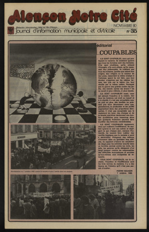 Alençon Notre Cité, journal d'information municipale et districale n°35 (novembre 1980).