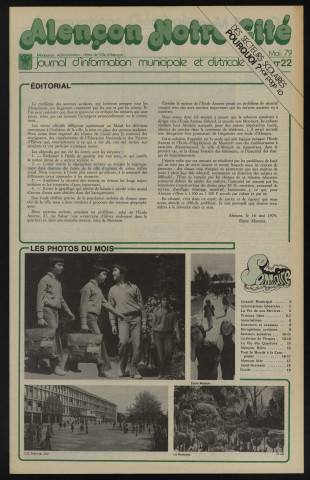 Alençon Notre Cité, journal d'information municipale et districale n°22 (mai 1979).