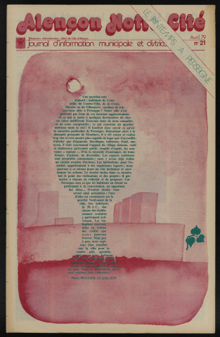 Alençon Notre Cité, journal d'information municipale et districale n°21 (avril 1979).