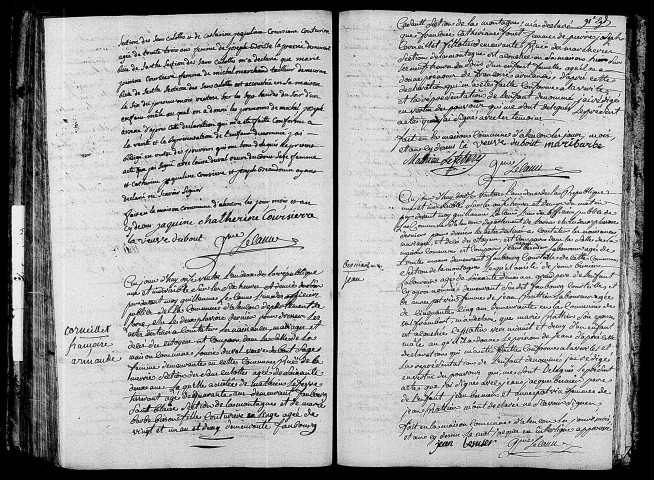 Acte de naissance de MARCHAND Michel Joseph Arsène (24 février 1794),acte de naissance de CORNEILLET Françoise Armande (28 février 1794),acte de naissance de BESNIER Jean (2 mars 1794).