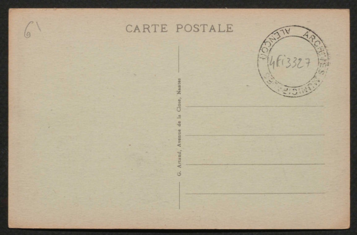 Alençon (Orne), Vue sur la Sarthe, carte postale ancienne noir et blanc n°38, G. Artaud éditeur, Nantes, sd, (14x9), AMA.