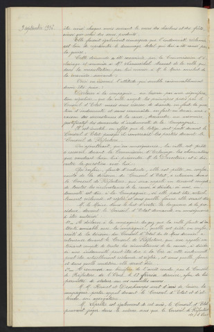 Eclairage au gaz, demande de relèvement du prix du mètre de gaz, communication de la compagnie générale Française et continentale d'éclairage