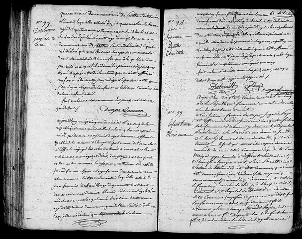 Acte de naissance de DESIBIEUX Jacques René (15 octobre 1796),acte de naissance de ADE Suzanne Agathe Charlotte enfant trouvé (16 octobre 1796),acte de naissance de Marie Anne (17 octobre 1796).