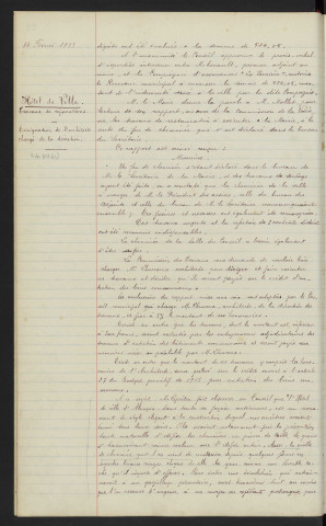 Assurances contre l'incendie, règlement d'un sinistre survenu à l'Hôtel de Ville. Hôtel de Ville, travaux de réparations, désignation de l'architecte chargé de la direction