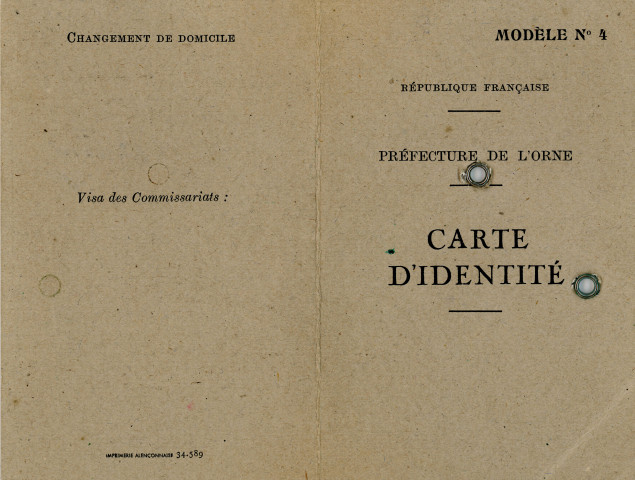 Carte d'identité d'Albert Brunet (17 avril 1953)