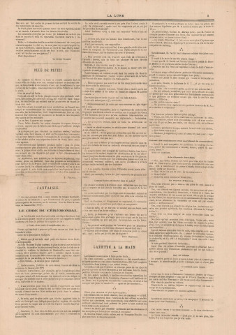 Caricature de l'acteur Adolphe Laferrière dans le rôle d'Antony par Gill, article sur l'histoire de la famille Laferrière, journal "La Lune", 3e année, n°84