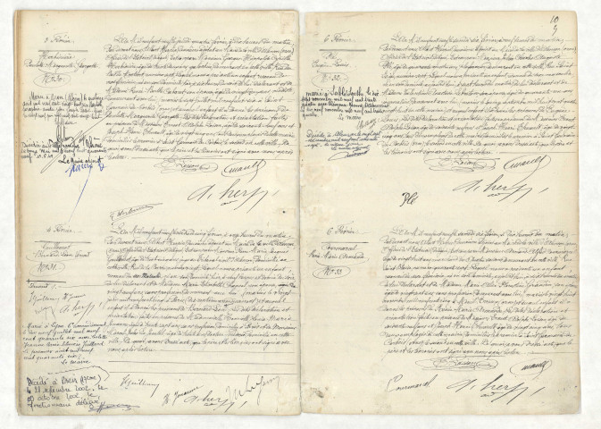 Acte de naissance de HERBINIERE Paulette Marguerite Georgette (3 février 1909),acte de naissance de GUILLEMOT Bernard Léon Edmond (4 février 1909),acte de naissance de PLE Eugène Louis (6 février 1909),acte de naissance de COURMARCEL Renée Marie Armande (6 février 1909)