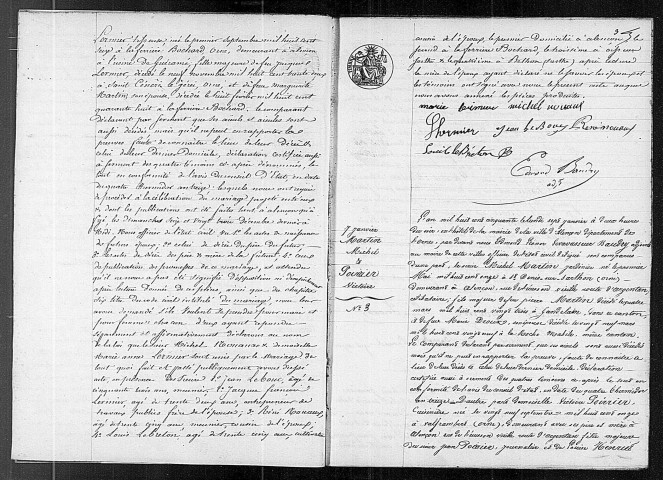 Registre des actes de mariage (1850).