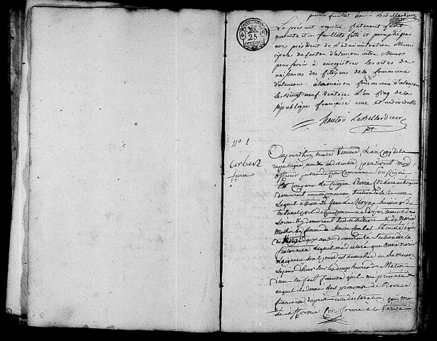 Registre des actes de naissance (29 mars-22 novembre 1797).