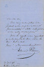 Lettre autographe signée de l'écrivain Edouard Plouvier à l'acteur Adolphe Laferrière (1856).