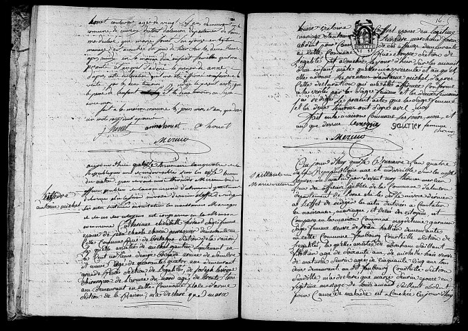 Acte de naissance de HOUET Anne (3 novembre 1795),acte de naissance de TESSEYDRE Antoine Michel (4 novembre 1795),acte de naissance de SAILLANT Marie Victoire (6 novembre 1795).