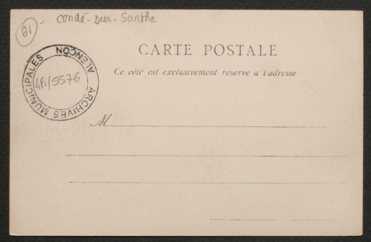 Condé-sur-Sarthe (Orne), environs d'Alençon, château de Verveine II, carte postale ancienne noir et blanc n°52, la C.P.A, Paris, sd, (14x9), acquisition 2021, AMA.