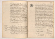 Transcription du jugement de divorce de HURTELOUP Henri Constant et BOSSARD Angeline (4 août 1905), acte de mariage de RENARD Fernand Anatole Constant et FESSARD Juliette Louise Adolphine (4 août 1905).