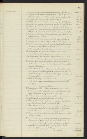 Comptabilité de la ville, budget supplémentaire de 1919, rapport