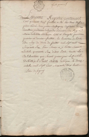 Registre des délibérations du conseil de Ville (16 novembre 1778-05 juillet 1789).