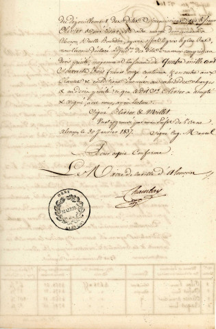 Rivière la Briante, établissement d'une voûte pour couvrir l'abreuvoir de Briante au bas de la Place d'Armes et d'un aqueduc pour conduire les eaux pluviales dans la rivière (8 mai 1838-12 janvier 1839), adjudication : devis, rapport.