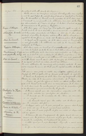 Hospice d'Alençon, donation de Mme Monguilan : avis du Conseil. Hospice d'Alençon, aliénation de rente 3%, : avis du Conseil. Hospice d'Alençon, amortissement d'une rente perpétuelle de 3% : avis du Conseil. Presbytère de Montsort, réparations, observation de M. Lheureux, Square du 49ème Mobile, observation de M. Lagogué
