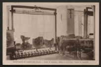 Champfleur (Sarthe), Couvent des Franciscaines de l'Immaculée Conception, atelier de tapisserie, métier de haute lisse, tenture en réparation, carte postale ancienne noir et blanc, sd, (14x9), acquisition 2020, AMA.