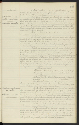 Assistance obligatoire aux vieillards, infirmes et incurables, admissions nouvelles et mutations diverses. Assistance aux familles nombreuses, admissions nouvelles. Assistance aux femmes en couches, admissions nouvelles