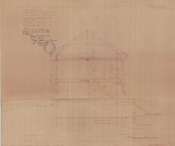 permis de construire n°23, Construction d'une maison d'habitation Rue Jullien Alençon, (date de décision : 1933), (auteur du projet, architecte : BESNARD-BERNADAC Félix)).