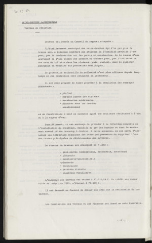 Bains-Douches de Courteille, travaux de réfection.